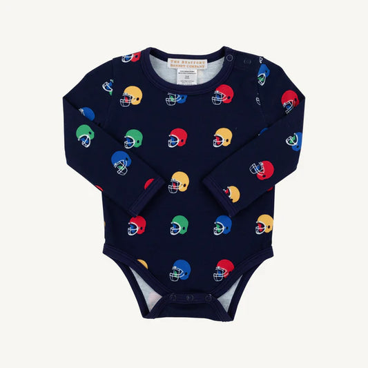TBBC | Long Sleeve Walt Onesie - Hut! with Nantucket Navy
