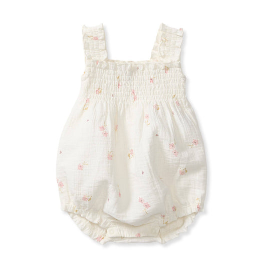 Floral Muslin Baby Girl Romper | Organic Cotton