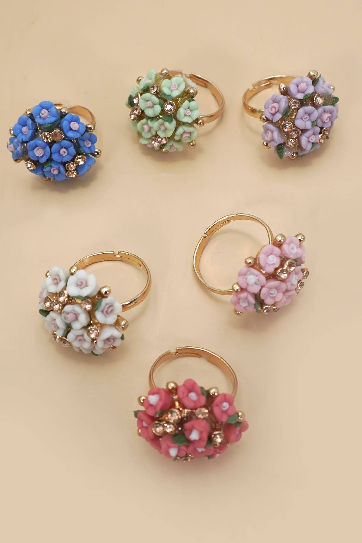 Adjustable Blossom Gold Floral Statement Ring