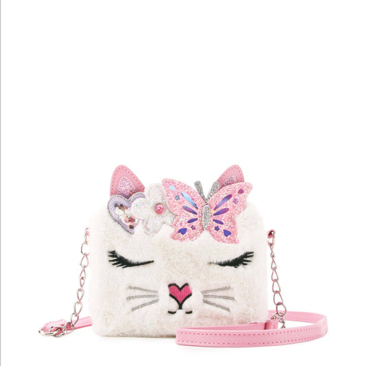 OMG Accessories - Miss Bella Kitty Cat White Plush Crossbody Bag