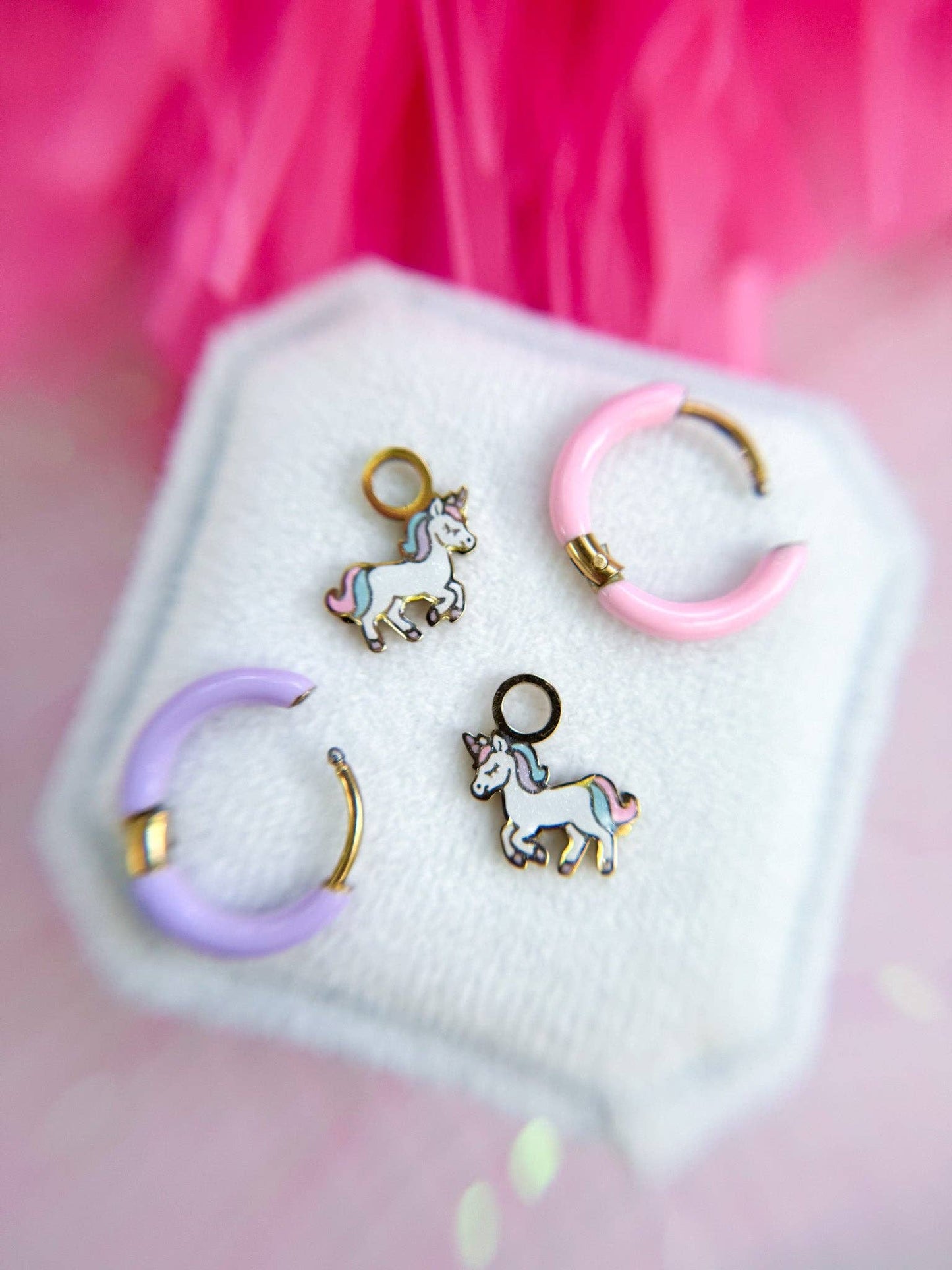 Rainbow Unicorn Huggie Charms