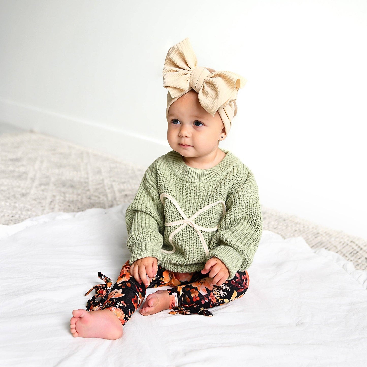 Green Bow Oversized Sweater