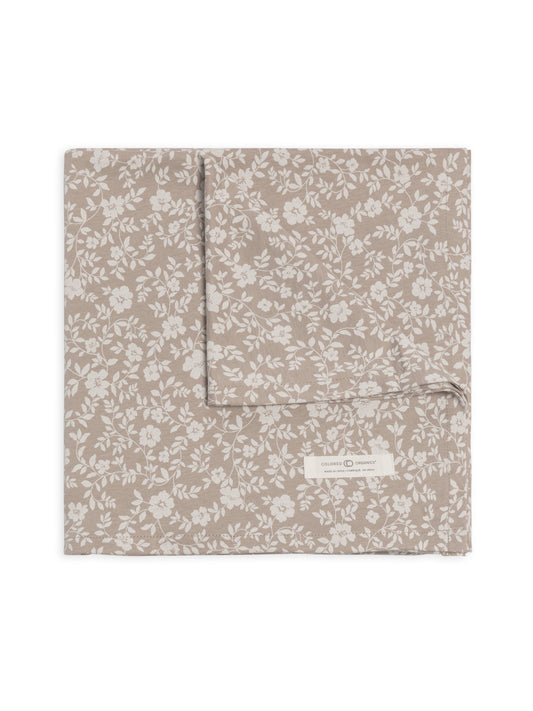 Colored Organics - Organic Baby Swaddle Blanket - Nicola Floral / Beige