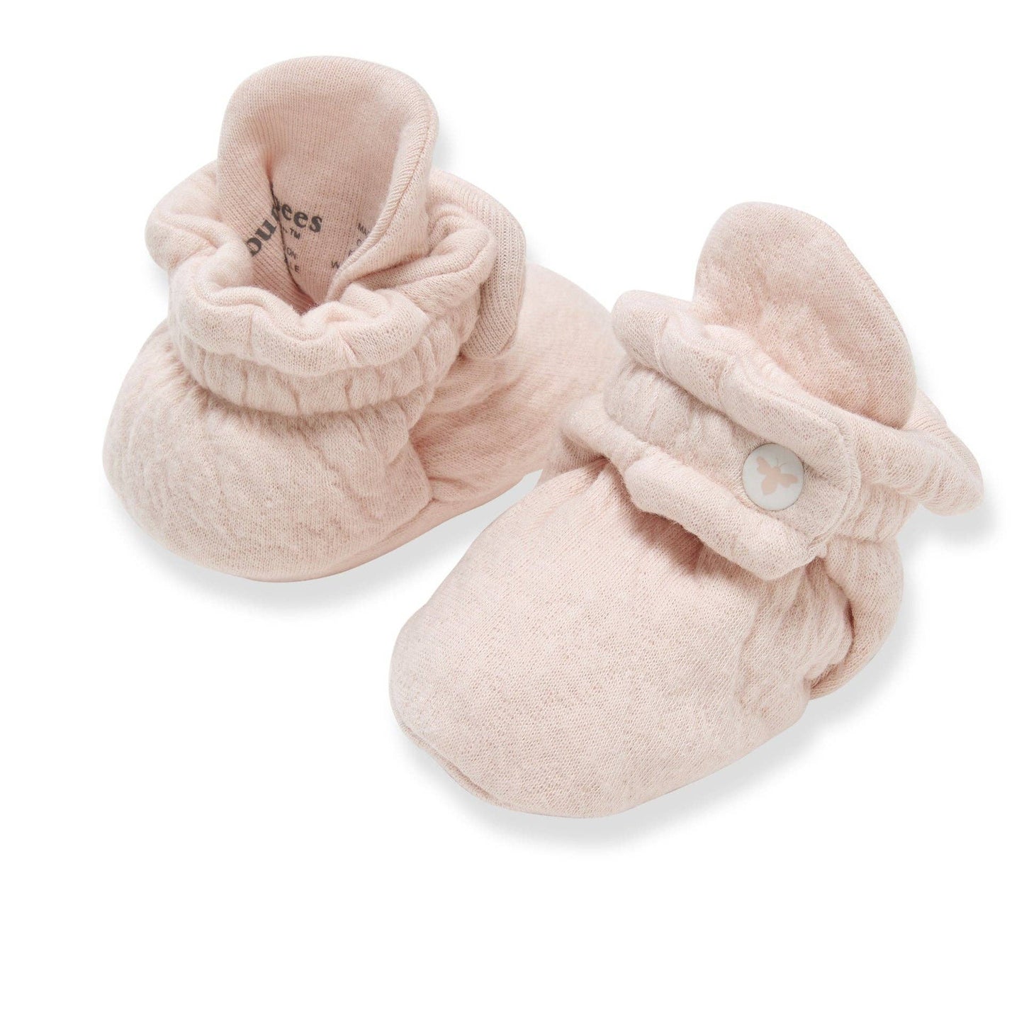 Burt's Bees Baby - Organic Cotton Quilted Bee Baby Booties - Ranunculus