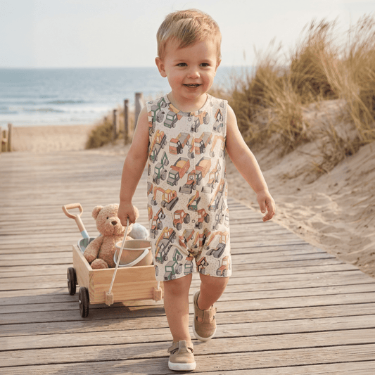 Sweet Bamboo | Busy Building Tank Romper