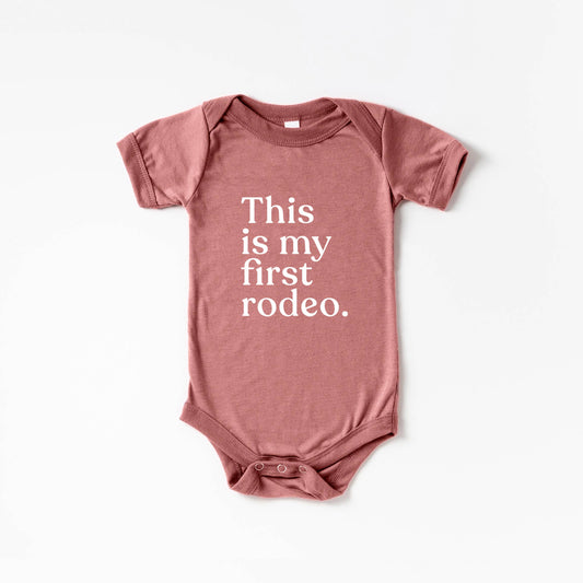 This Is My First Rodeo Modern Baby Bodysuit
• Mauve