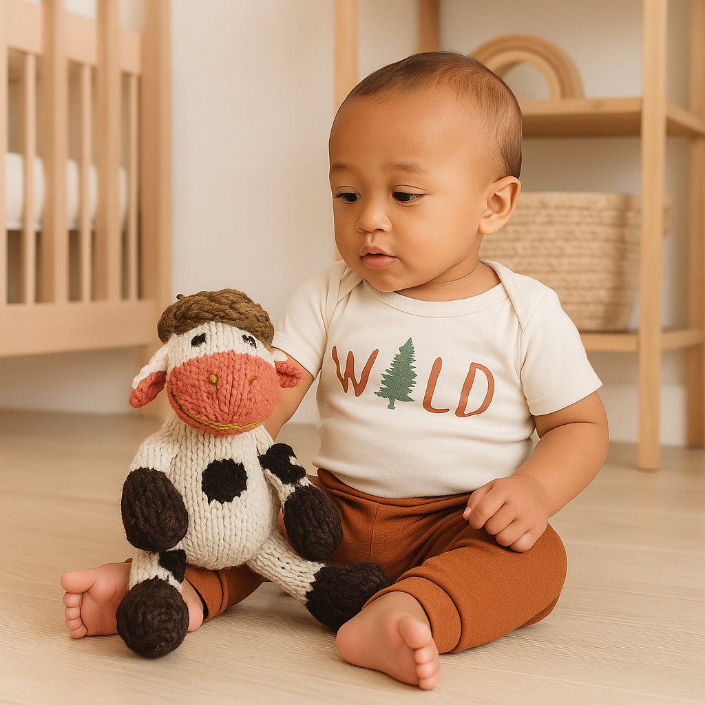 Organic Wool Knit Buddy  | Willa the Cow