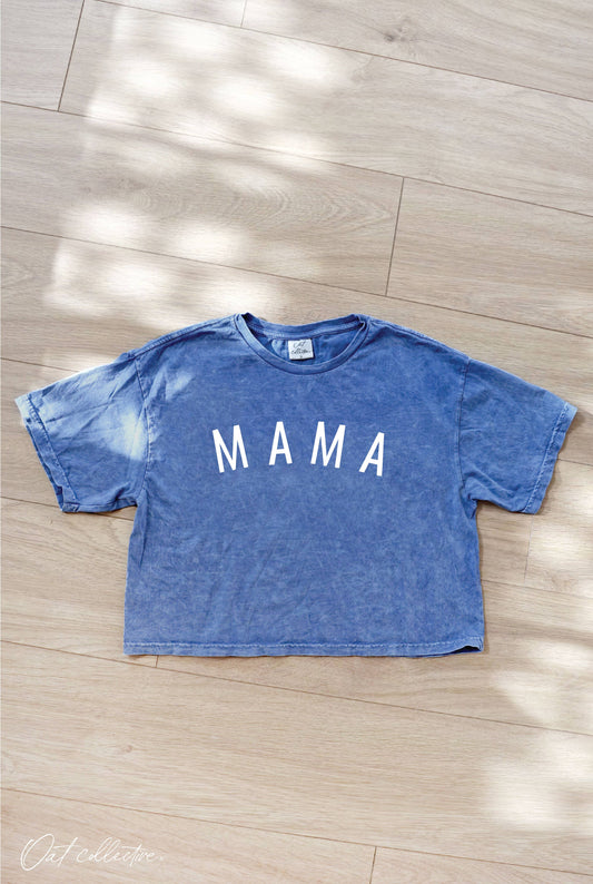 MAMA Cropped Mineral Graphic Top