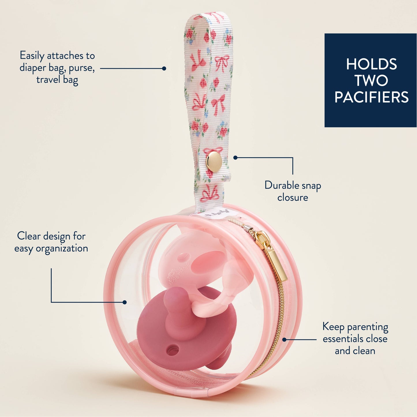 Itzy Ritzy | Itzy Paci Case™ - Ribbons & Roses