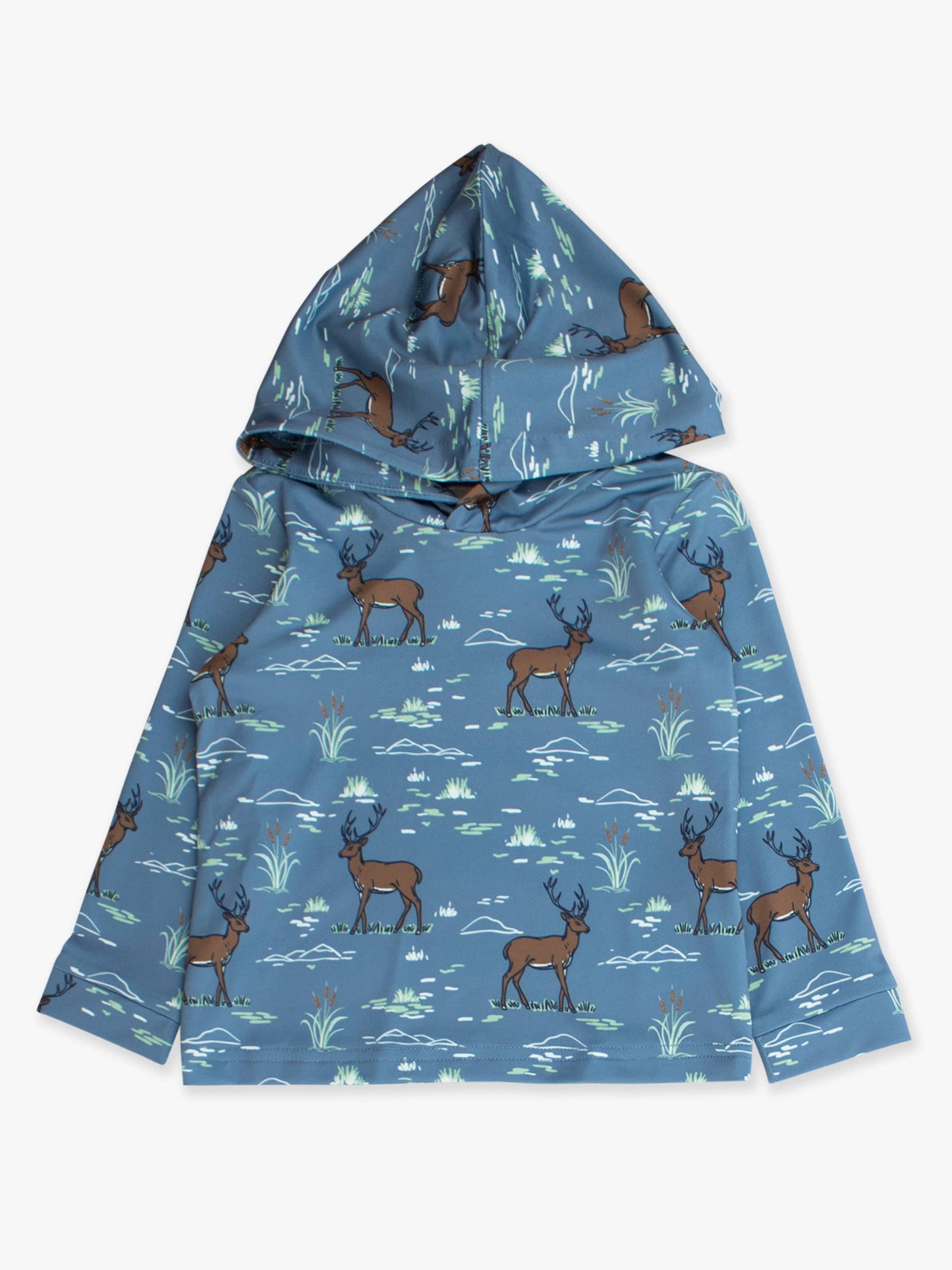 RuffleButts + RuggedButts - Boys Deer Antler Adventure Performance Hooded Shirt