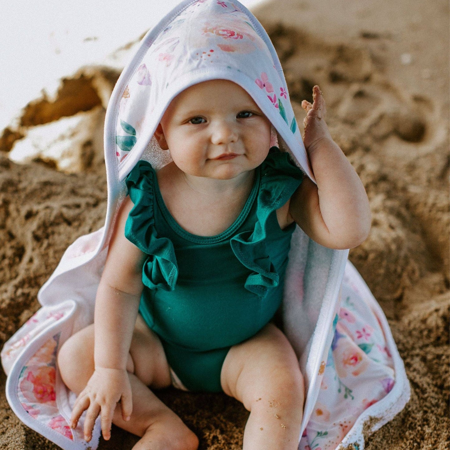 Copper Pearl | Premium Baby Knit Hooded Towel - Bloom
