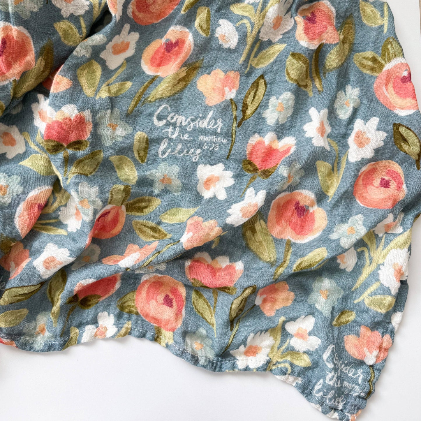 Consider the Lilies - Baby Muslin Blanket Swaddle