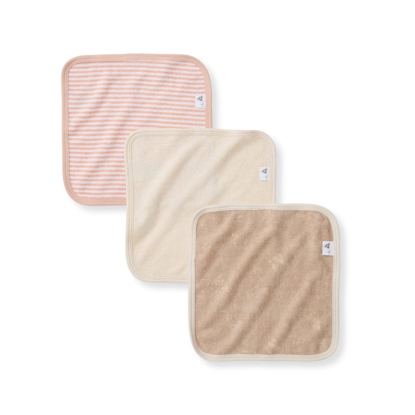 Whimsical Floral Knit Terry Washcloths 3 Pack | Organic Cotton