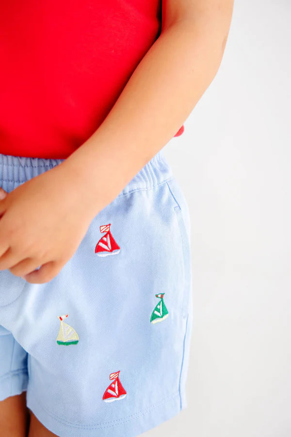 TBBC | Critter Sheffield Shorts - Beale Street Blue with Sailboats