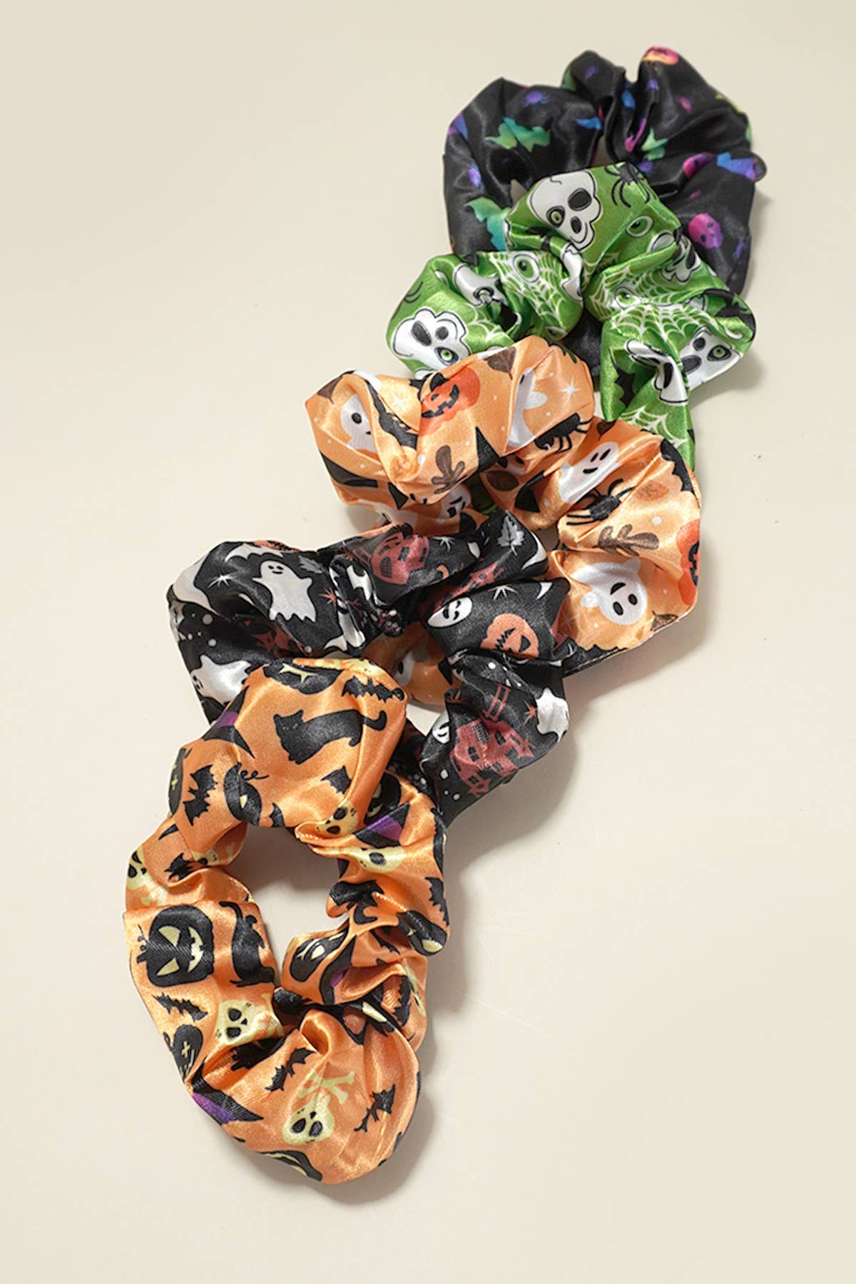 Satin Halloween Hair Scrunchies Set