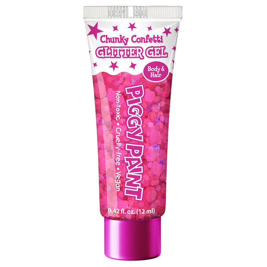 Piggy Paint - Chunky Confetti Glitter Gel - Neon Pink