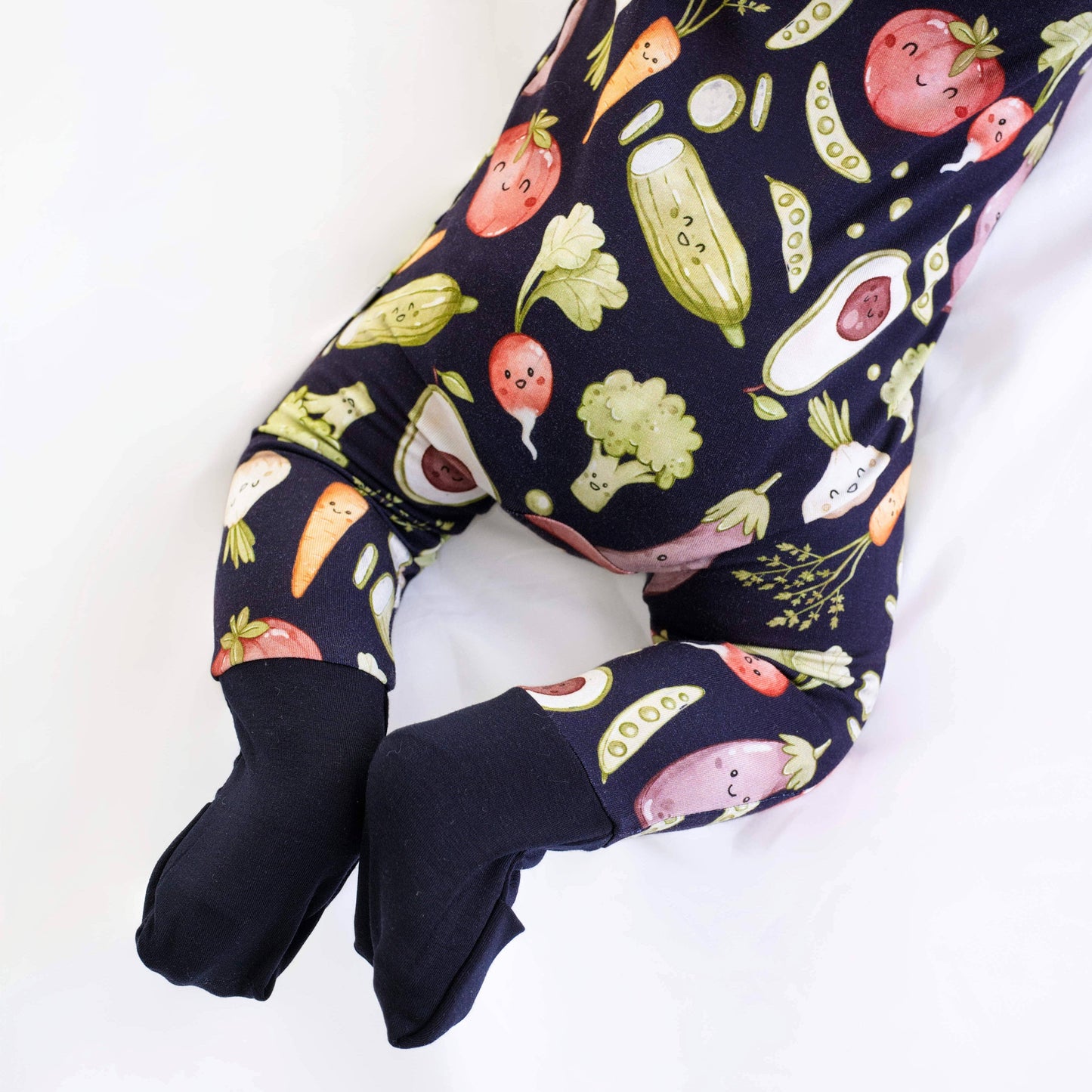 I Love You Veggie Much Baby Bamboo Zipper Romper Pajamas