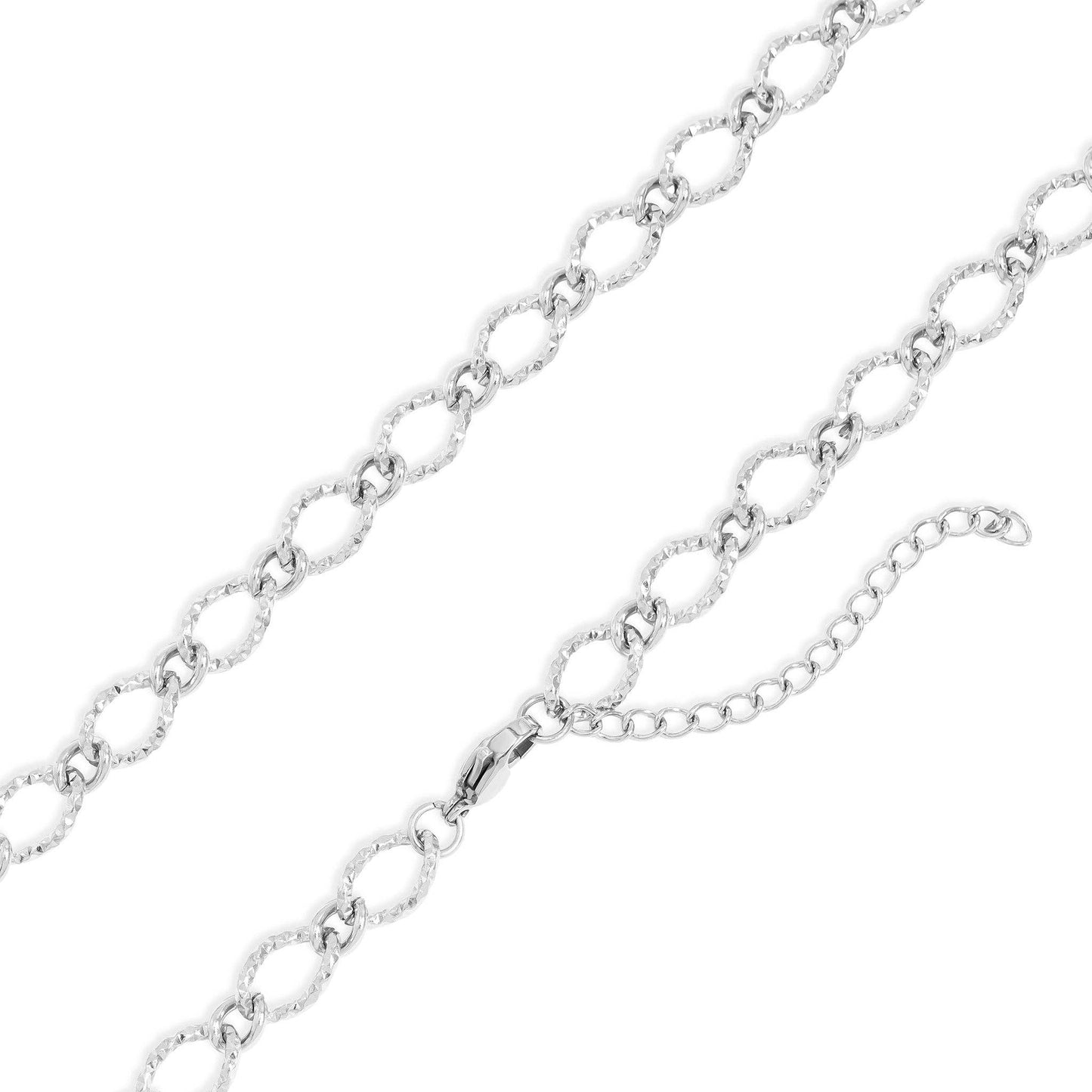 Hammered Oval Chain Necklace