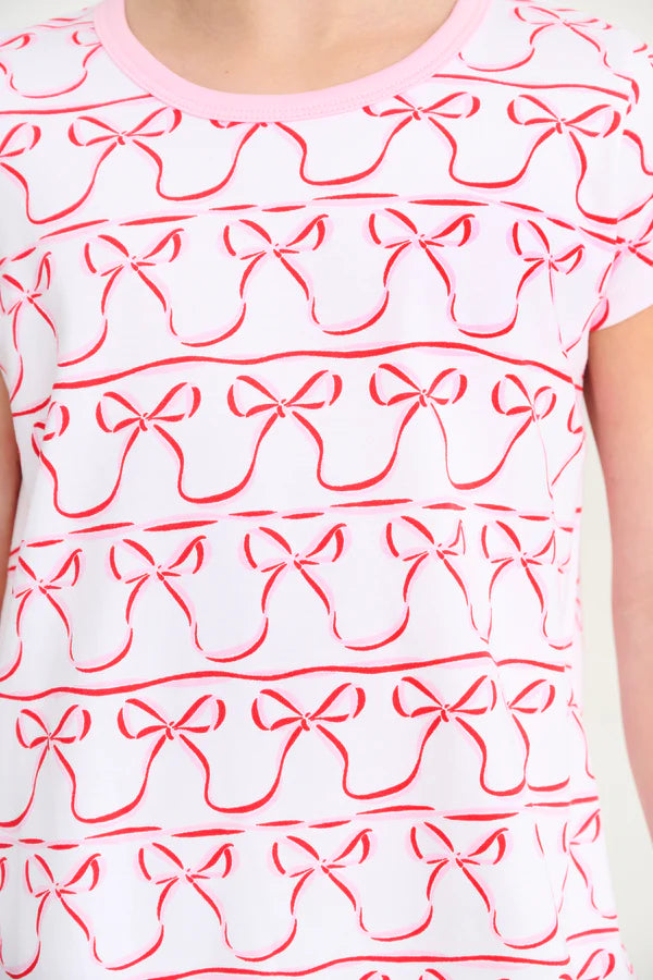 TBBC | Short Sleeve Polly Play Dress - Birdies Bows with Pier Party Pink