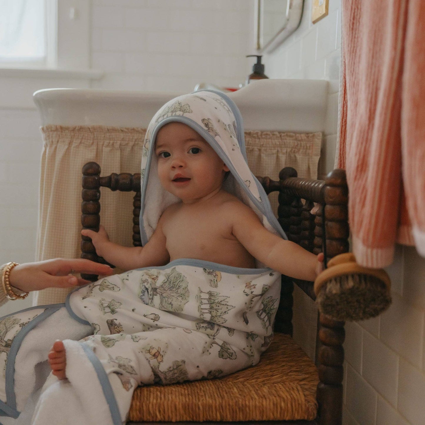 Copper Pearl | Premium Baby Knit Hooded Towel - Hundred Acre Wood