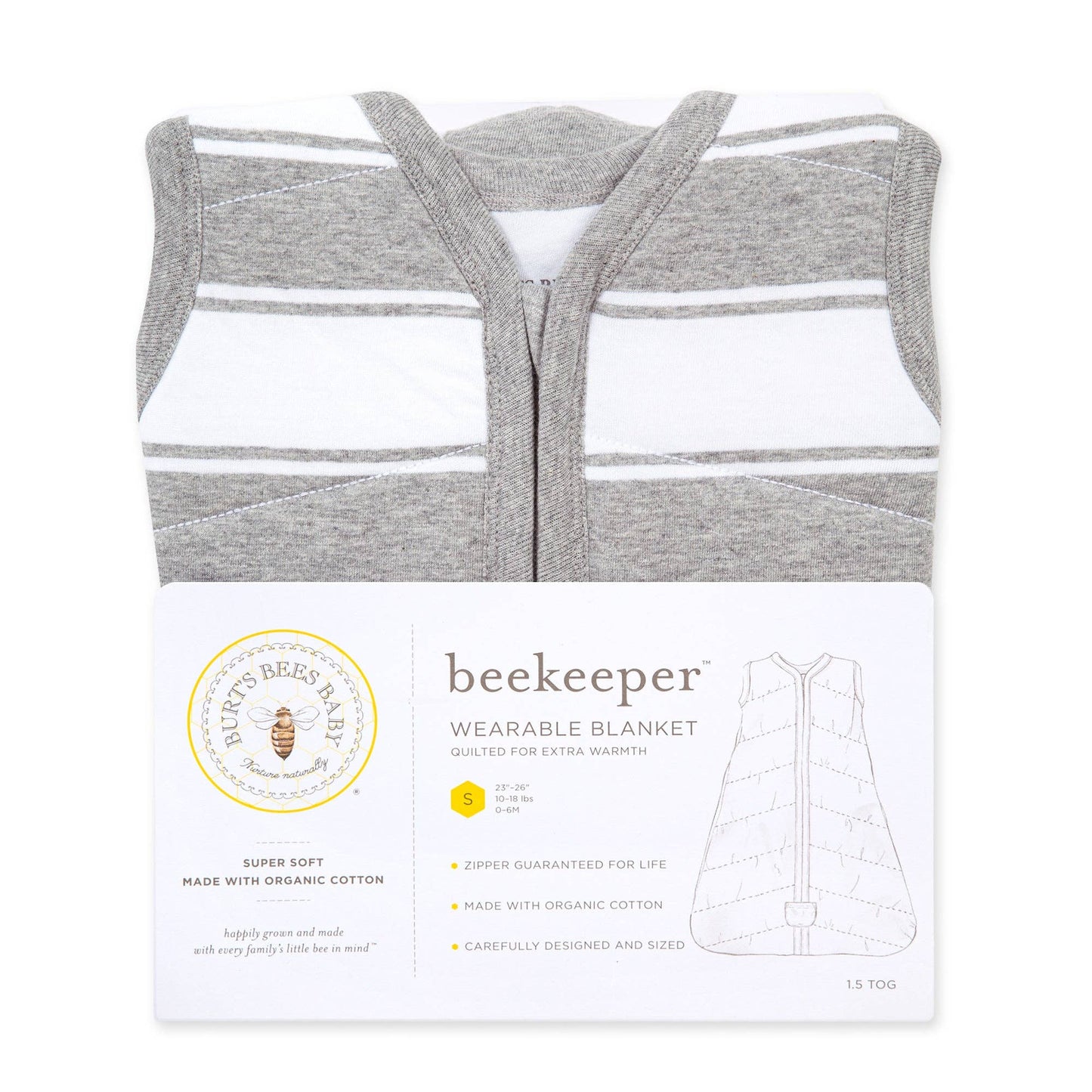 Burt's Bees Baby - Rugby Peace Stripe Organic Beekeeper™ Wearable Baby Blanket