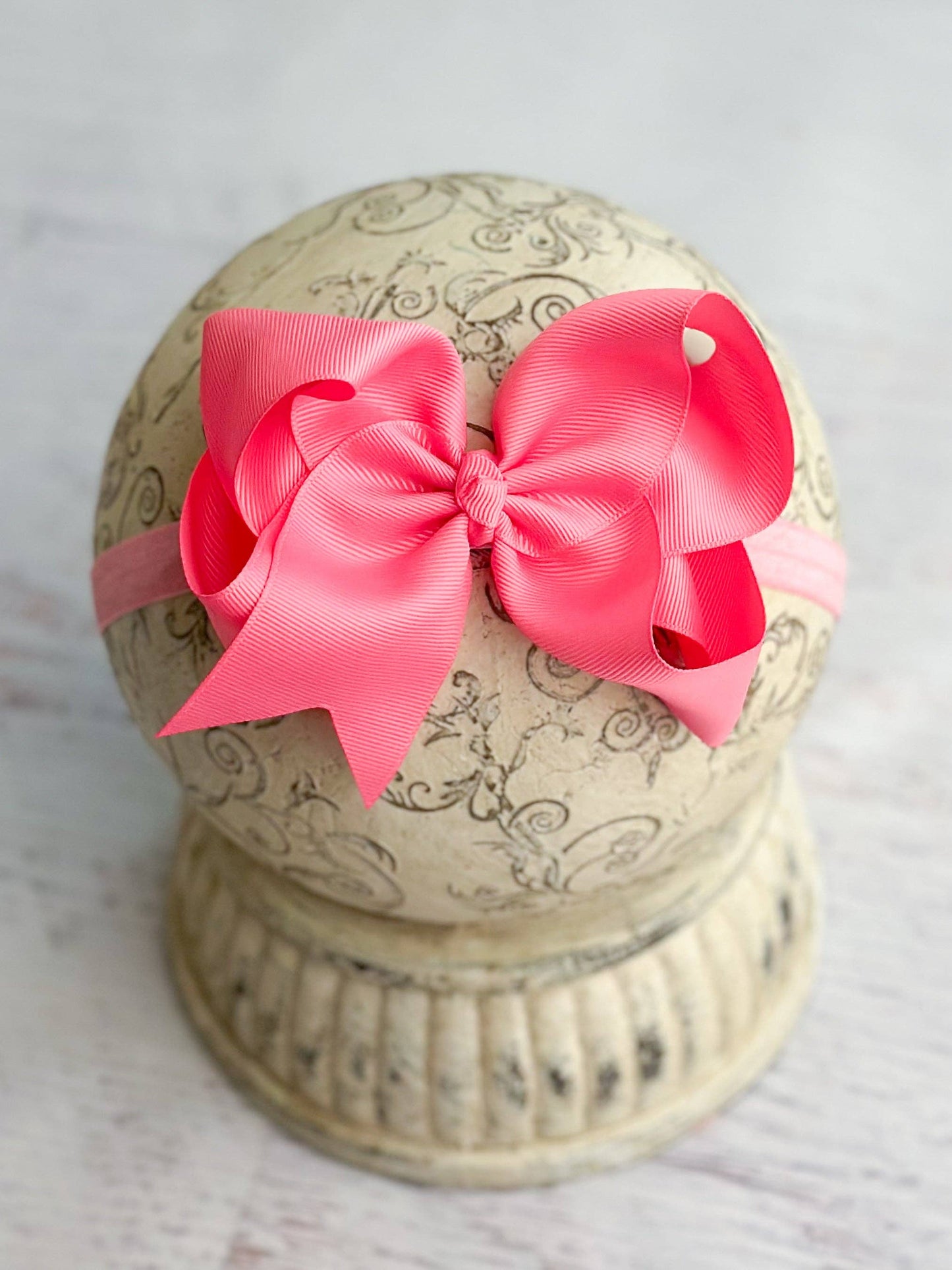 Classic Grosgrain Hair Bow - Satin Headband - 4.5"