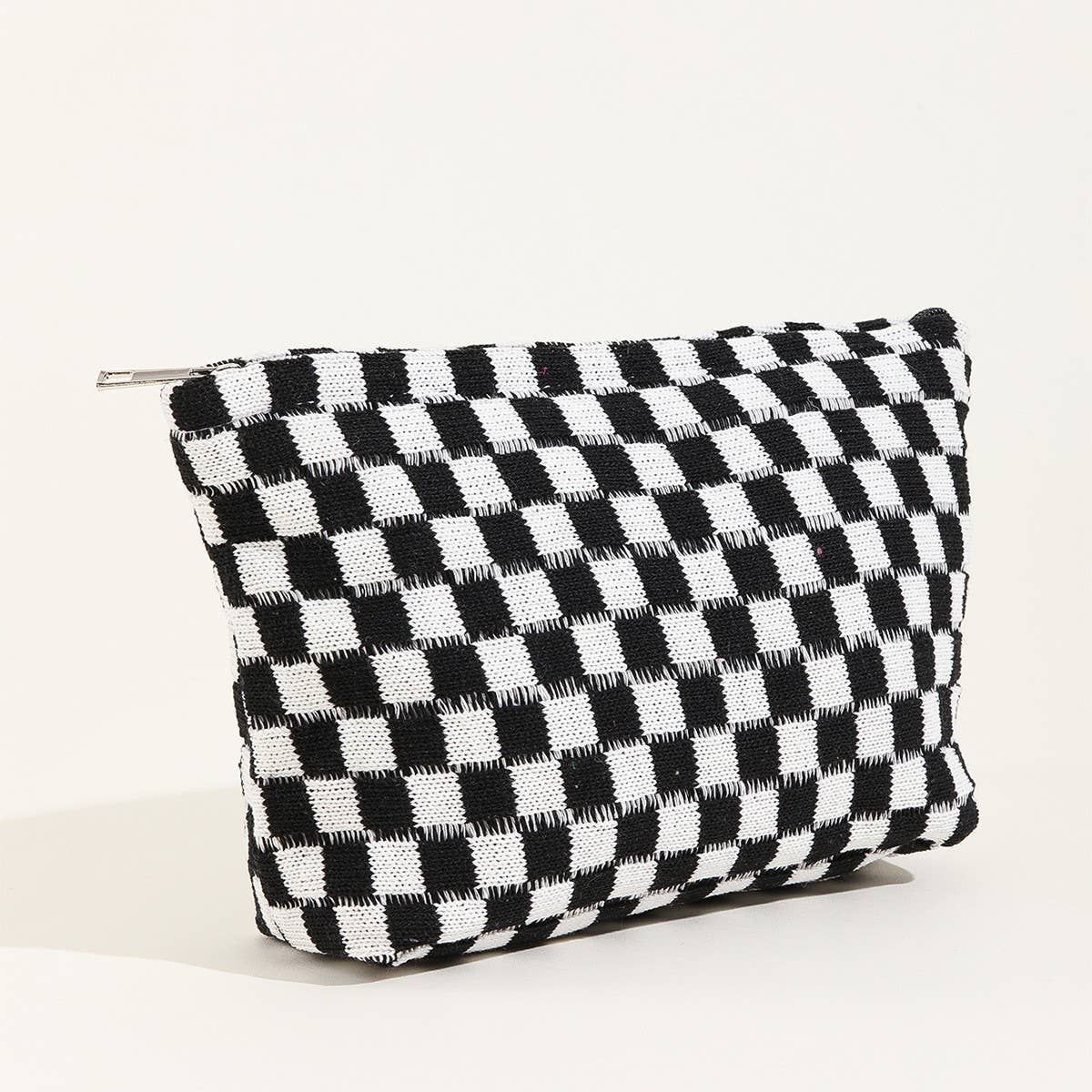 Checkered Cosmetic Makeup Bag