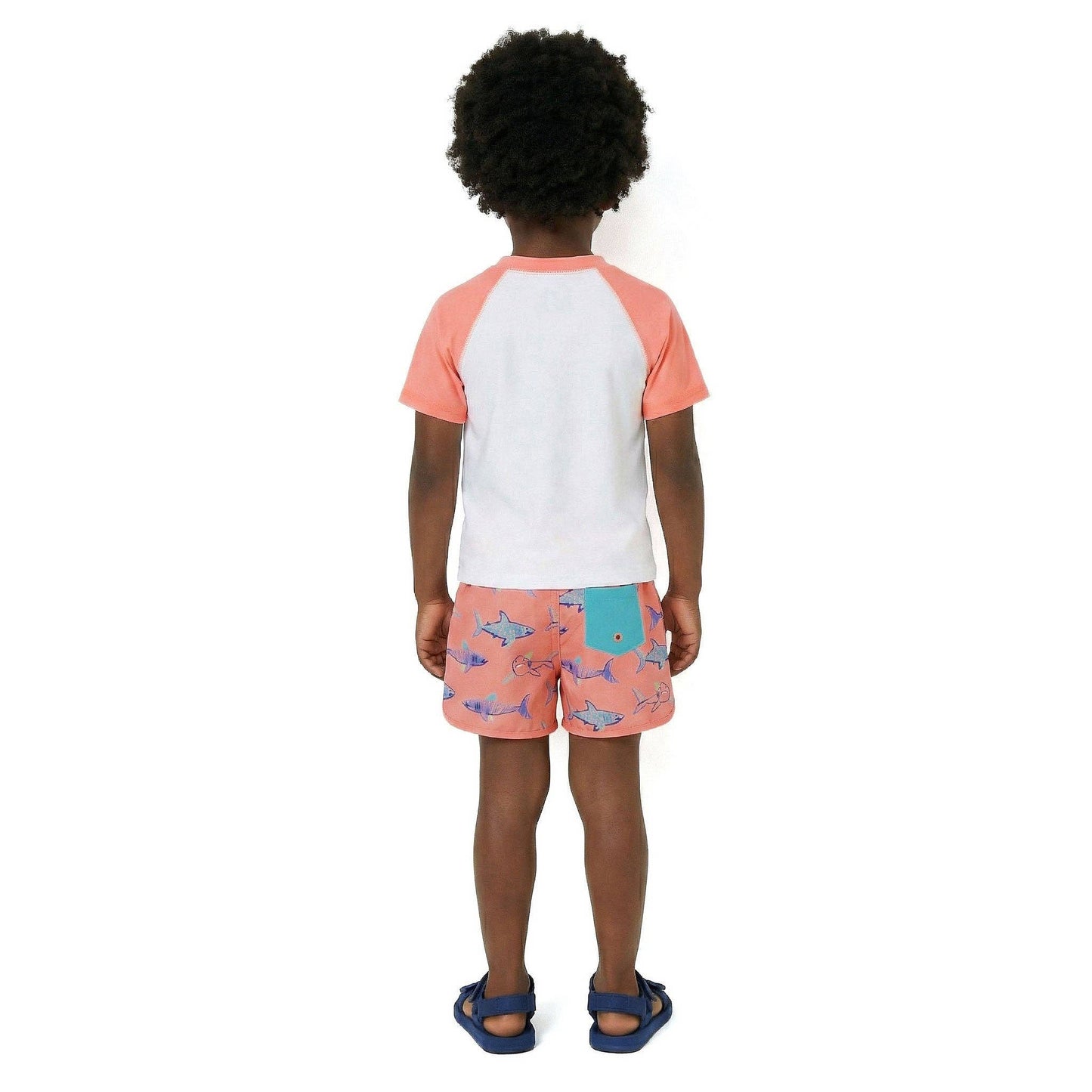 Andy & Evan - Boys Short Sleeve Rashguard Set | Shark Sketches