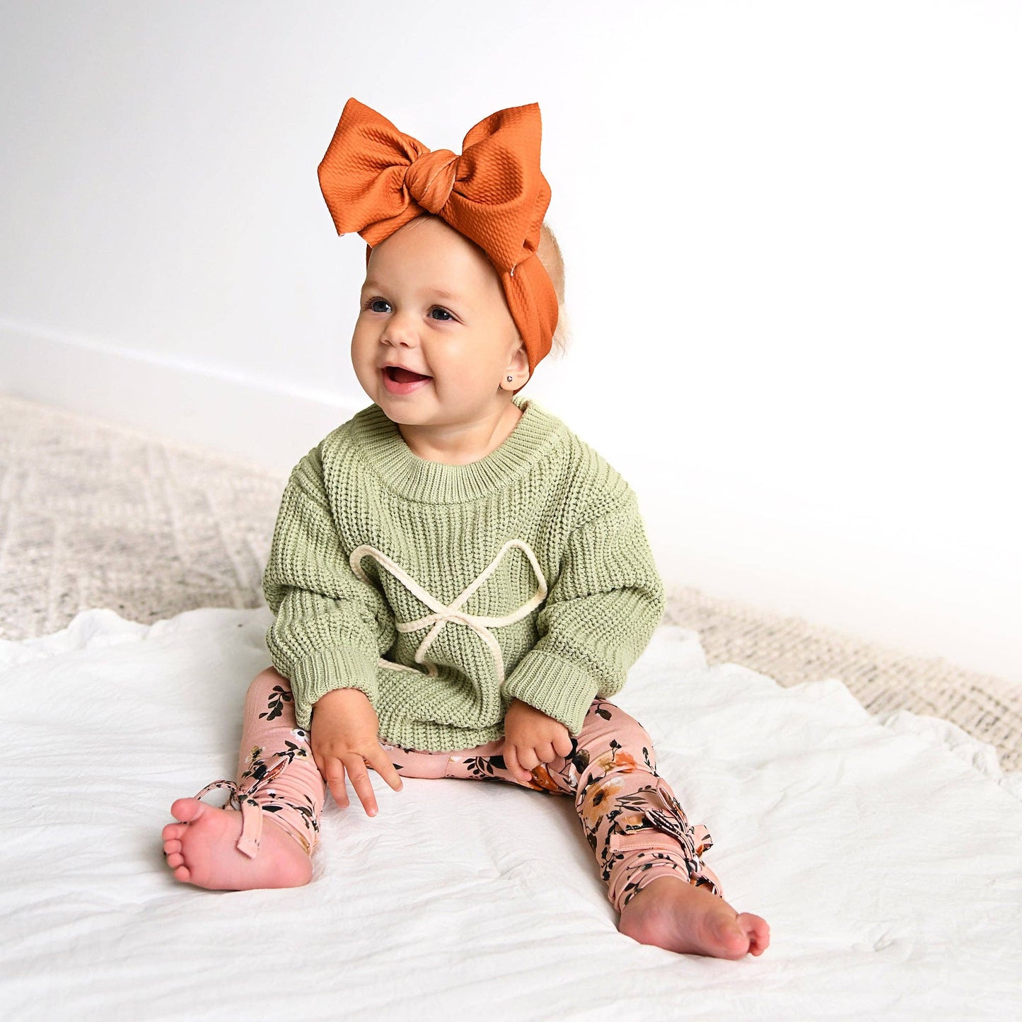 Green Bow Oversized Sweater