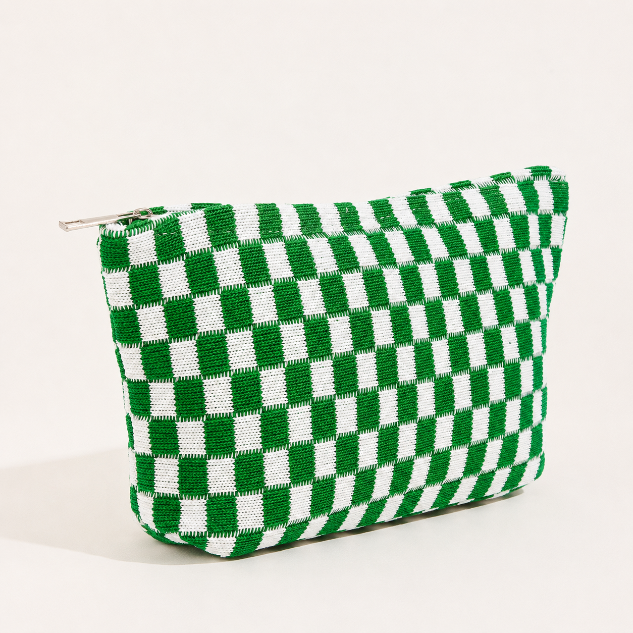 Checkered Cosmetic Makeup Bag