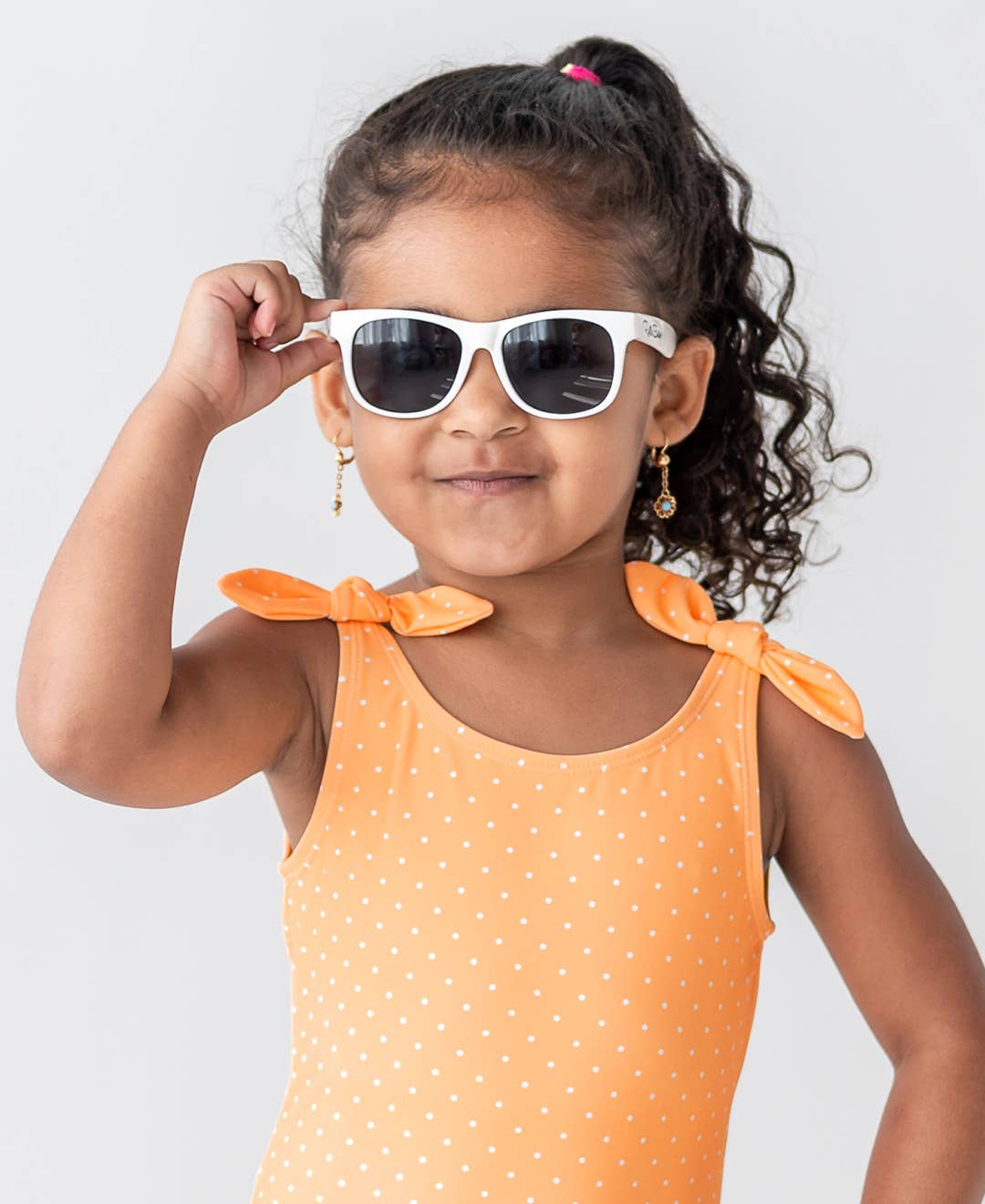 RuffleButts + RuggedButts - Kids White Sunglasses