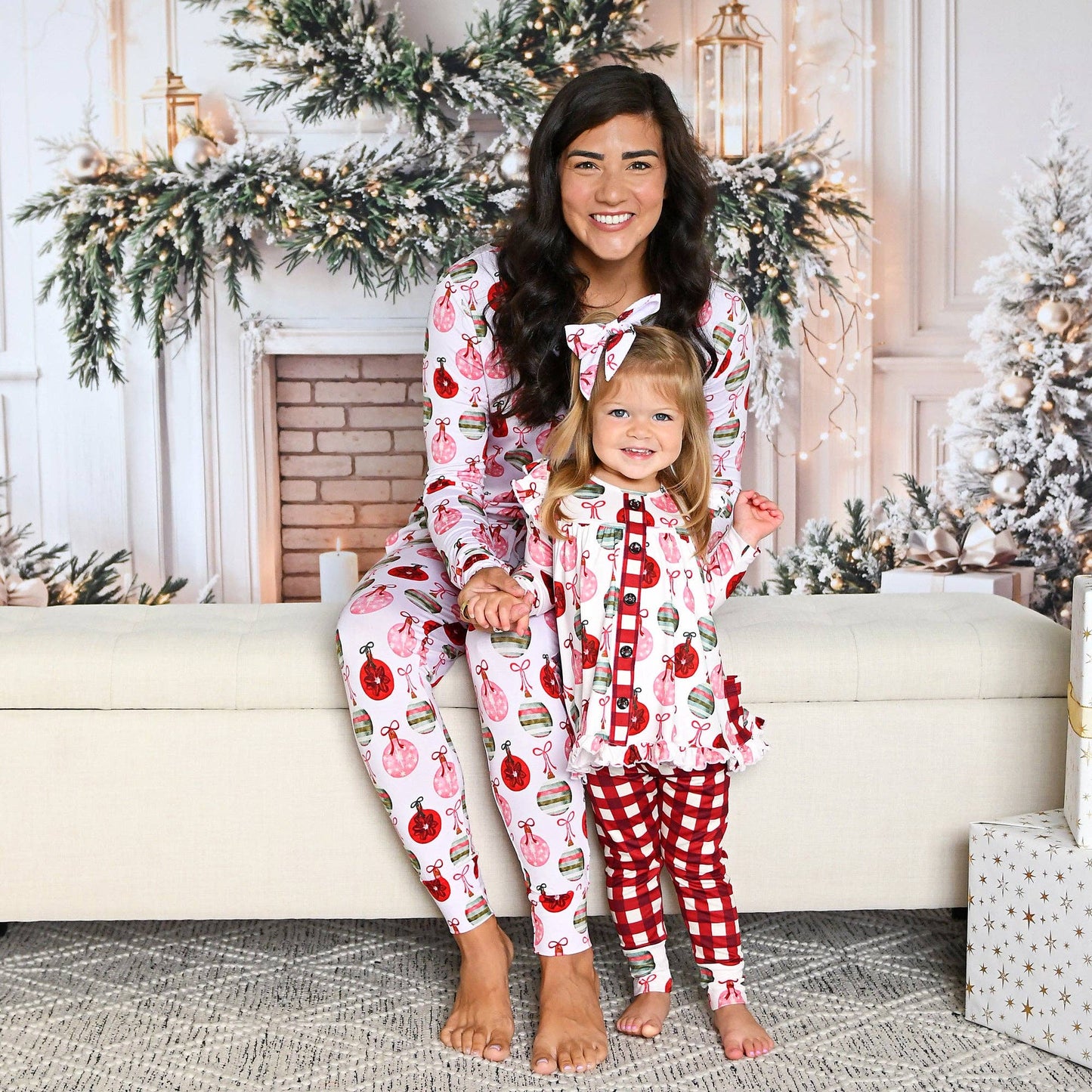 Kit Ornaments and Plaid Peplum Set