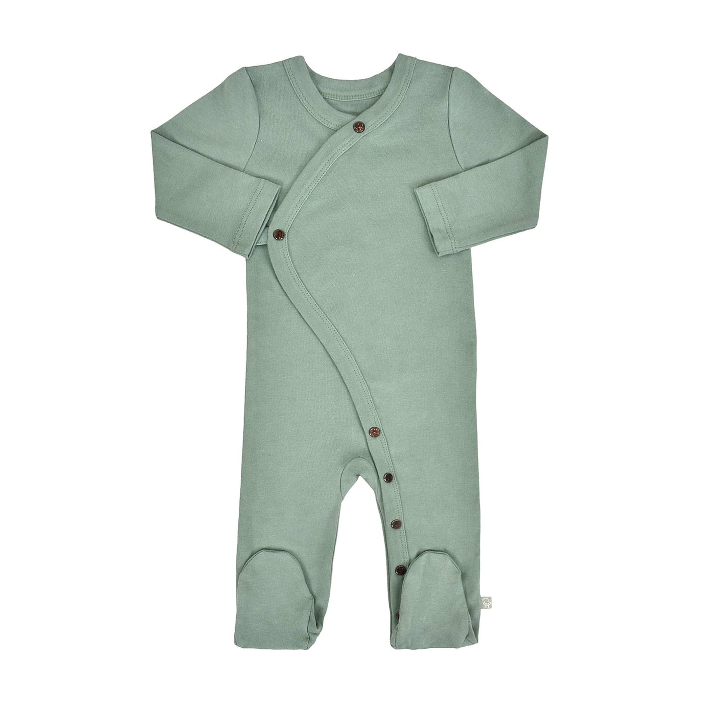 Baby organic cotton footie | Basil Green