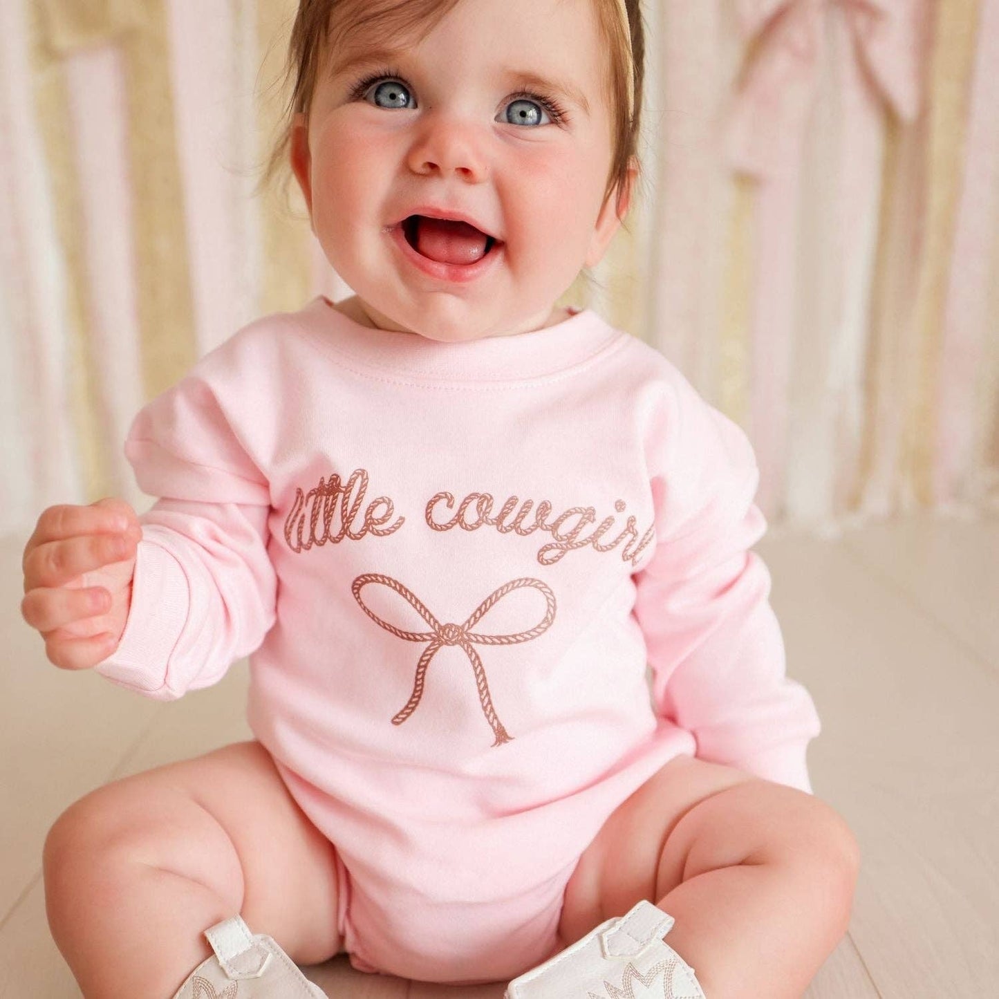 Little Cowgirl Western Long Sleeve Romper