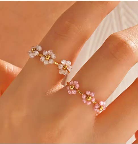 Beaded Flower Ring