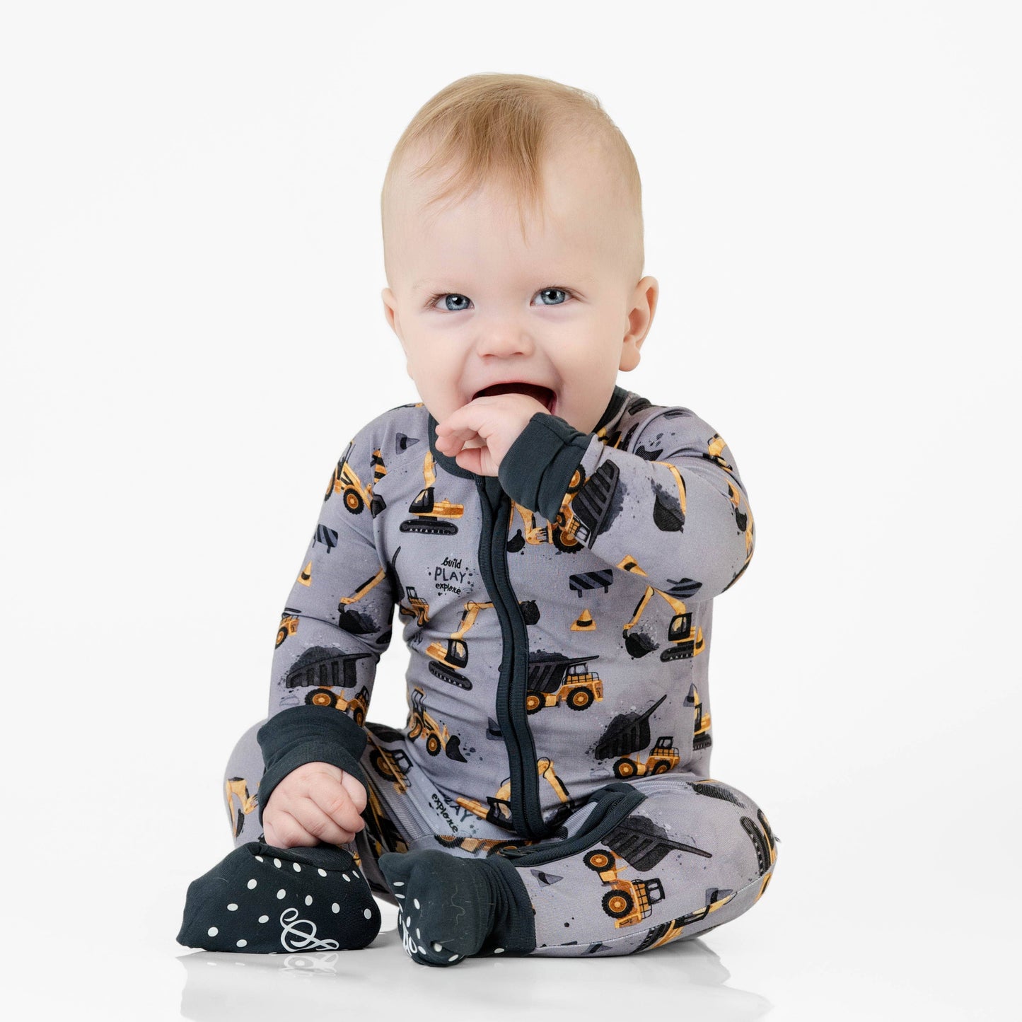 Snooze Crew Baby Bamboo Zipper Romper Pajama Set
