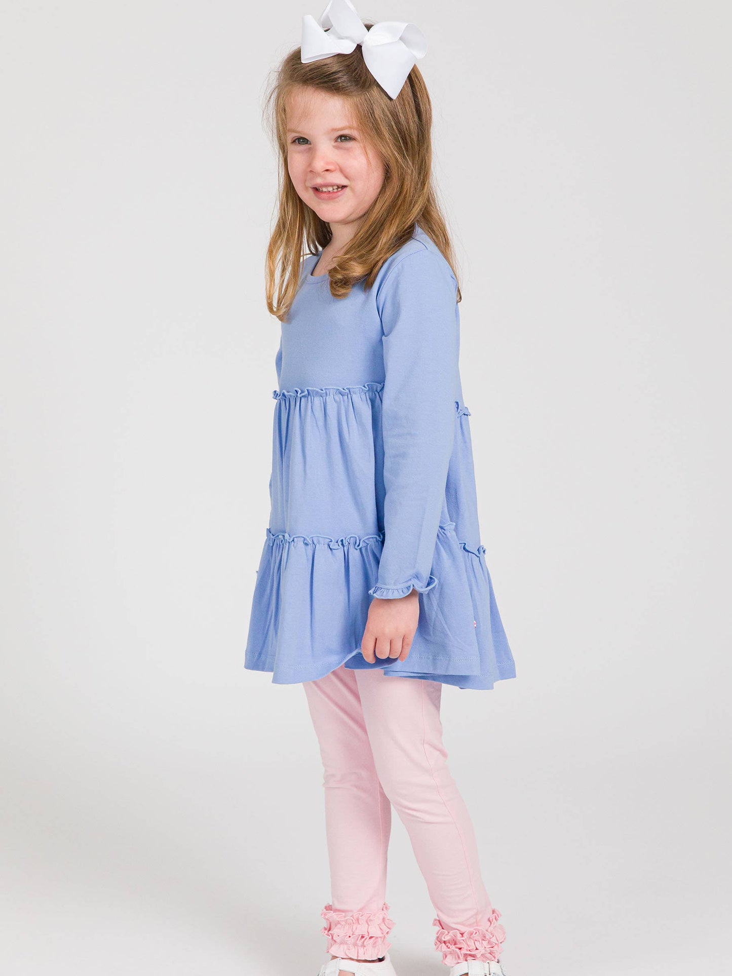 RuffleButts + RuggedButts - Girls Pink Classic Ruffle Leggings