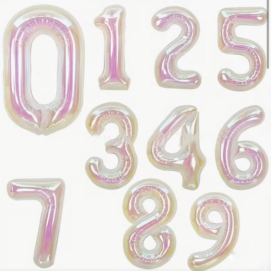 Birthday Number Balloon | Iridescent
