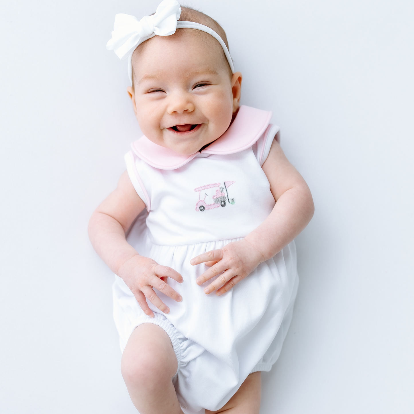 Magnolia Baby | Little Golfer Collared Bubble - Pink