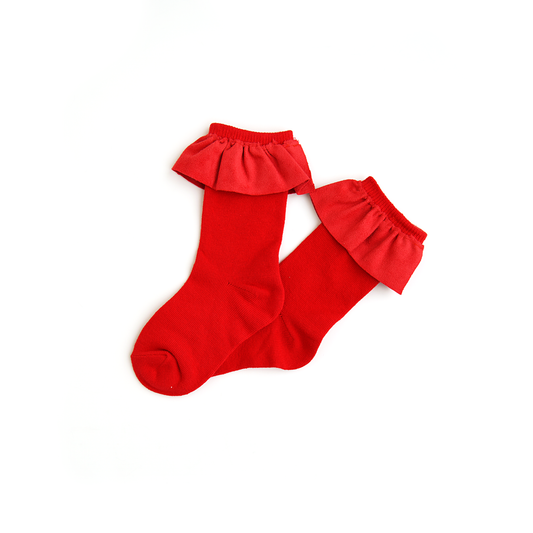 Red Ruffle Socks