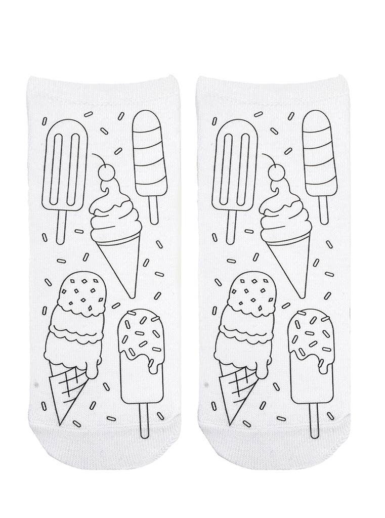 Ankle Socks - DIY Coloring Kit - Frozen Ice Cream Treats