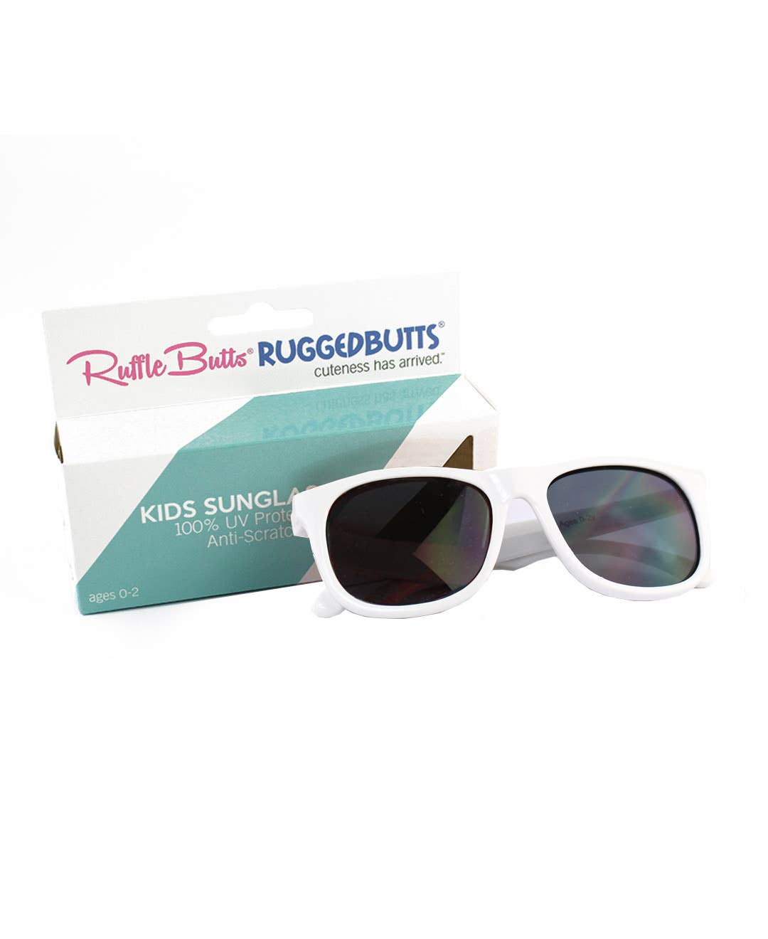 RuffleButts + RuggedButts - Kids White Sunglasses
