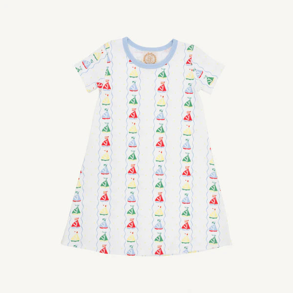 TBBC | Short Sleeve Polly Play Dress - Set Sail with Beale Street Blue