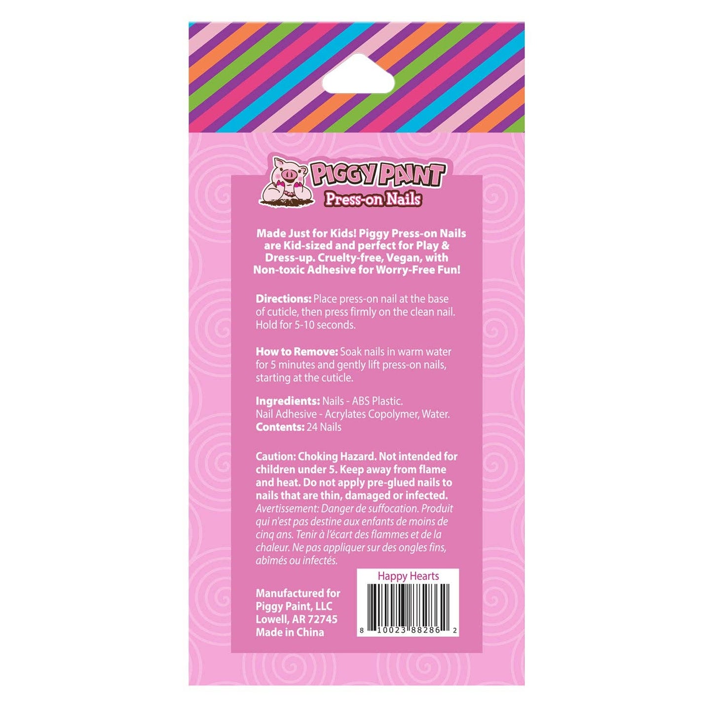 Piggy Paint | Happy Hearts Piggy Press-on Nails