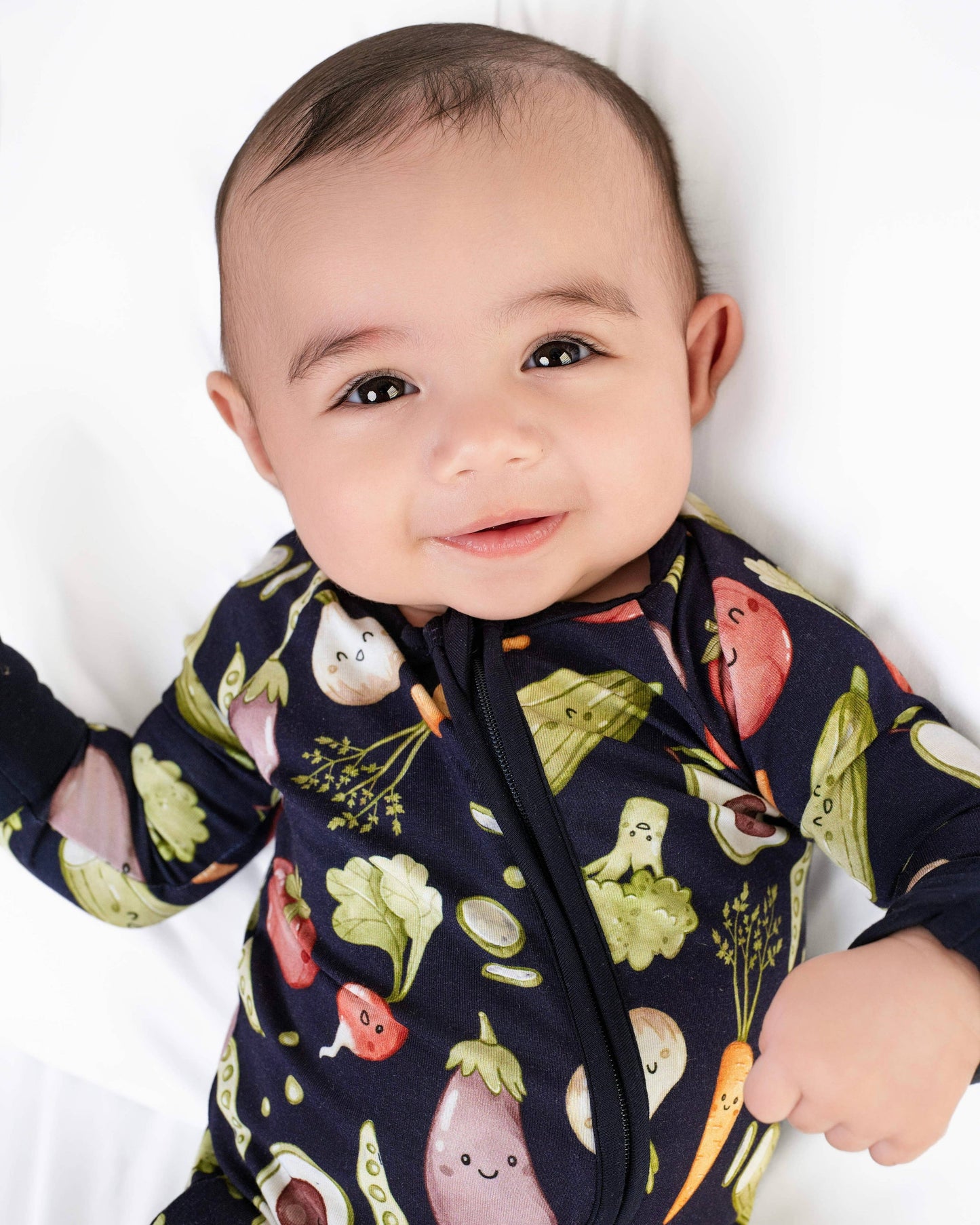 I Love You Veggie Much Baby Bamboo Zipper Romper Pajamas
