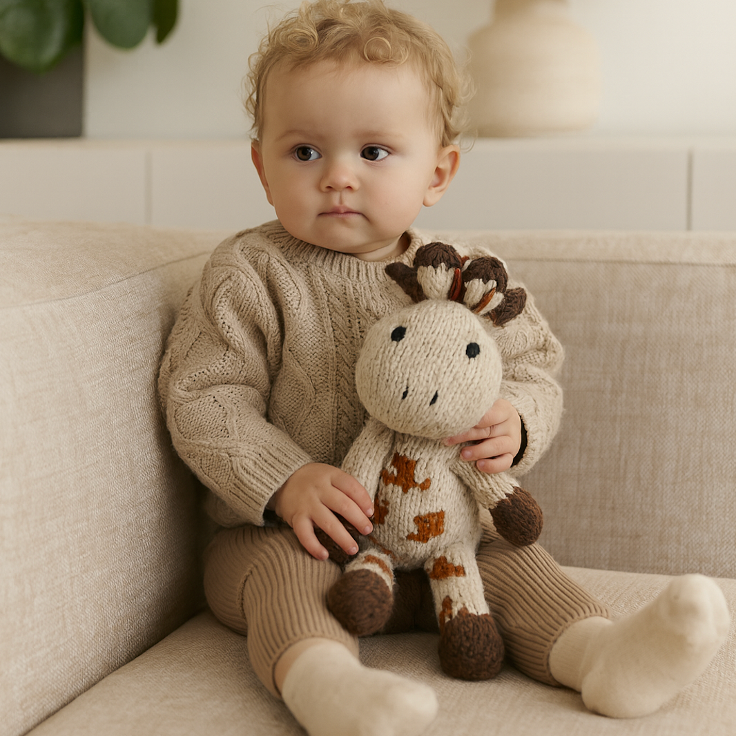 Organic Wool Knit Buddy  | Gerald the Giraffe