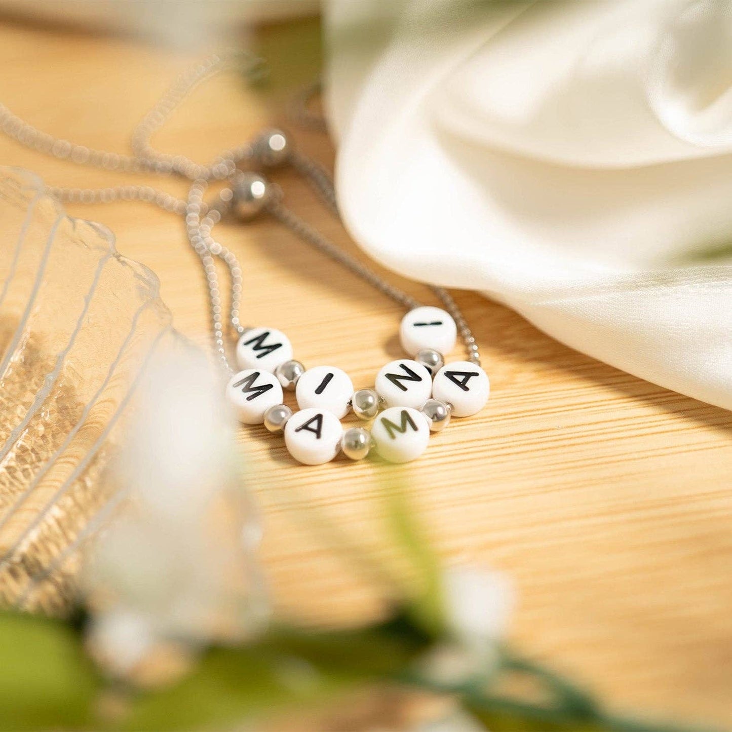Mama and Mini Matching Beaded Charm Bracelet Set