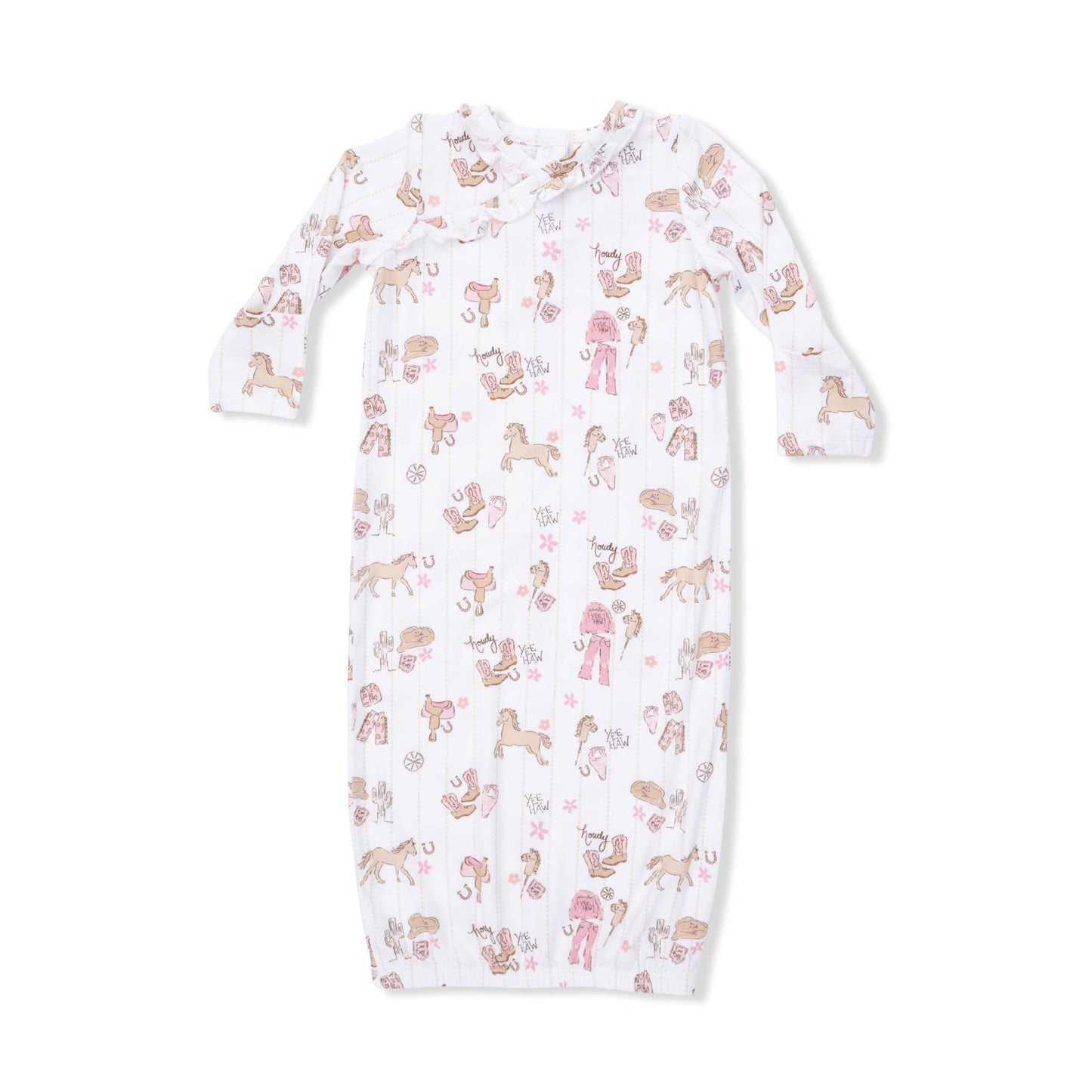 Angel Dear | Cowgirl Nursery - Kimono Gown & Ruffle Knotted Hat