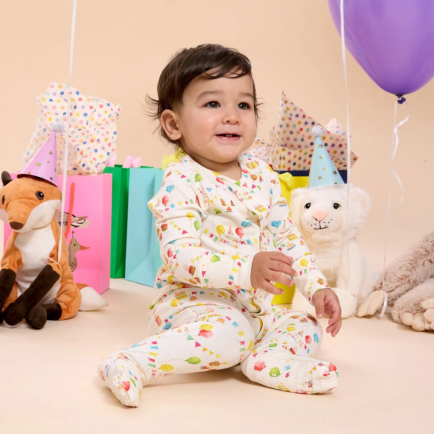 Magnetic Me | Modal Convertible Coverall - Birthday Babe