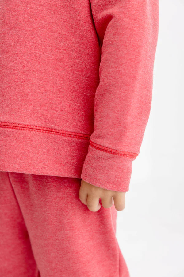 TBBC | Boys Cassidy Comfy Crewneck - Richmond Red (Heathered) with Nantucket Navy
